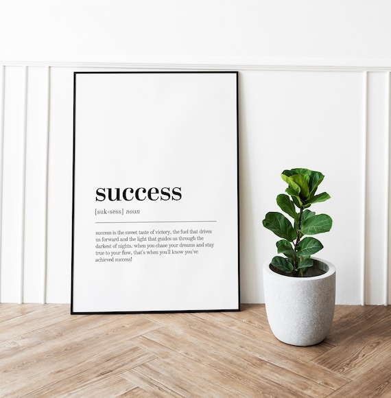 Success Definition Print, Success Printable Poster, Retro Wall Art