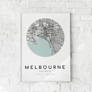 Digital Download File Melbourne City Map Print Wall Art Sunshine Print At Home