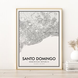 Santo Domingo Karte Druck, Dominikanische Republik Karte, Stadtplan von der Stadt, neuer Job Geschenk, Individuelle Stadtkarte, Reise Straßenkarte Poster, Sofort Download