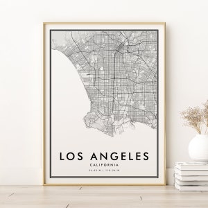 Los Angeles Map Print, Los Angeles California City Map Poster, Los Angeles Retro Street Map, Custom Home Map, Geschenk für Sie, digitaler Download