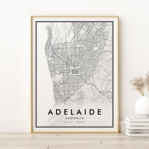 Impressão do mapa de Adelaide, mapa da cidade de Adelaide Austrália, arte da parede do mapa do estado, pôster do mapa rodoviário de Adelaide, mapa da cidade para impressão, mapa de download instantâneo