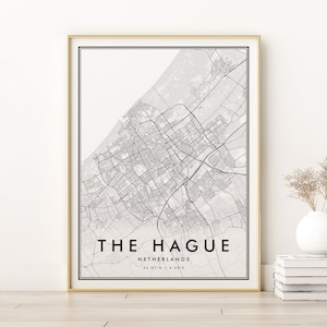 Den Haag Karte Print, Den Haag Niederlande Straßenkarte, Geschenke für sie, benutzerdefinierte Karte Geschenk, Land Straßenkarte, Reise Straße drucken, Sofortiger Download
