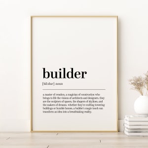 Impressão de definição de construtor, impressão minimalista de construtor arte de parede moderna, arte de parede de amor próprio, impressão de citação de livro de construtor, download digital