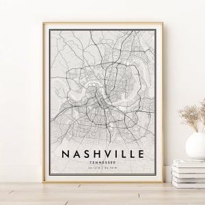 Nashville Map Print, USA Tennessee city map, gift for her, Nashville City Map , Office Art, Nashville Tennessee wall art, Digital Download
