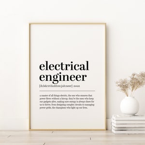 Electrical Engineer Definition Print, Quote Poster, Wall Art Prints, Aesthetic Poster Art, Electrical Engineer Gift, Digital Download