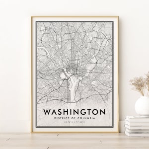 Washington Karte, Washington DC Map, Bundeswehr Karte, Straßenkarte, minimalistische Karte, Washington DC Karte, Geschenke für sie, digitaler Download