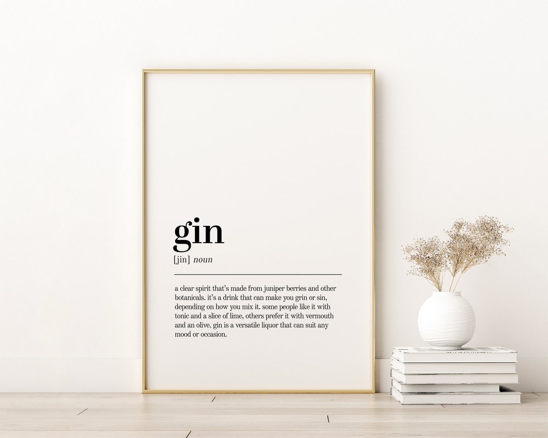 Gin Definition Print, Gin Office Definition Print, Gin Unique Gift Idea