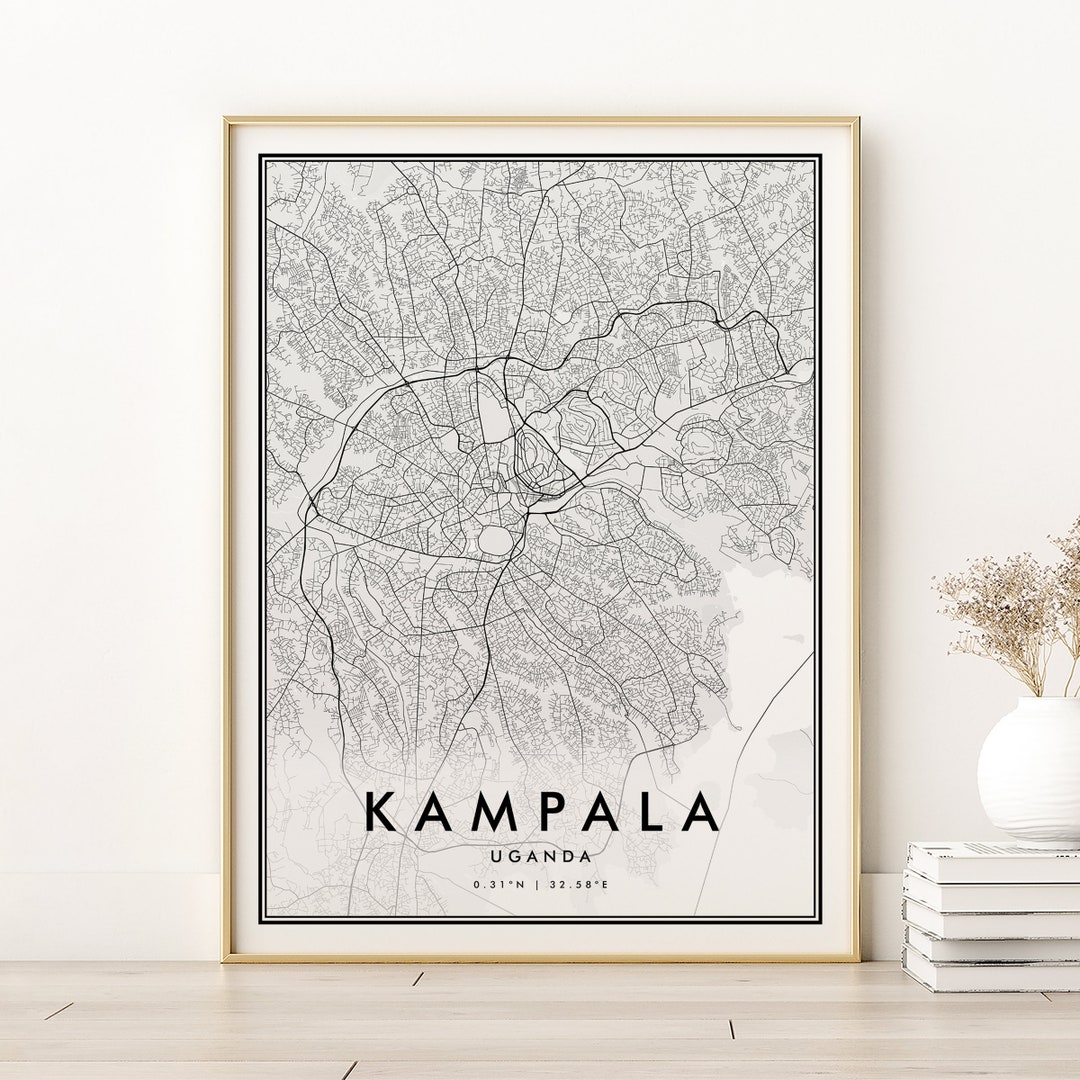 Kampala Map Print, Kampala Uganda City Map Poster, Custom Location Map ...