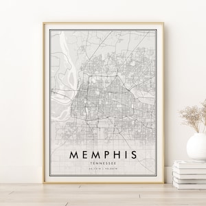 Memphis Karte Druck, Memphis Tennessee Karte Poster, Verlobung moderne Karte Druck, personalisierte Memphis Straßenkarte, Geschenke für sie, digitaler Download
