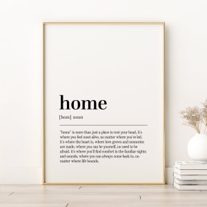 Impresión de definición del hogar, póster imprimible en el hogar, impresiones de arte de la pared del hogar, póster minimalista, póster estético, impresión de diccionario, descarga instantánea