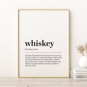 Whisky Definition Print, einzigartiges Geschenk Poster, inspirierendes Poster, druckbare Kunst, Whisky Zitat Print, minimalistischer Druck, Instant Download