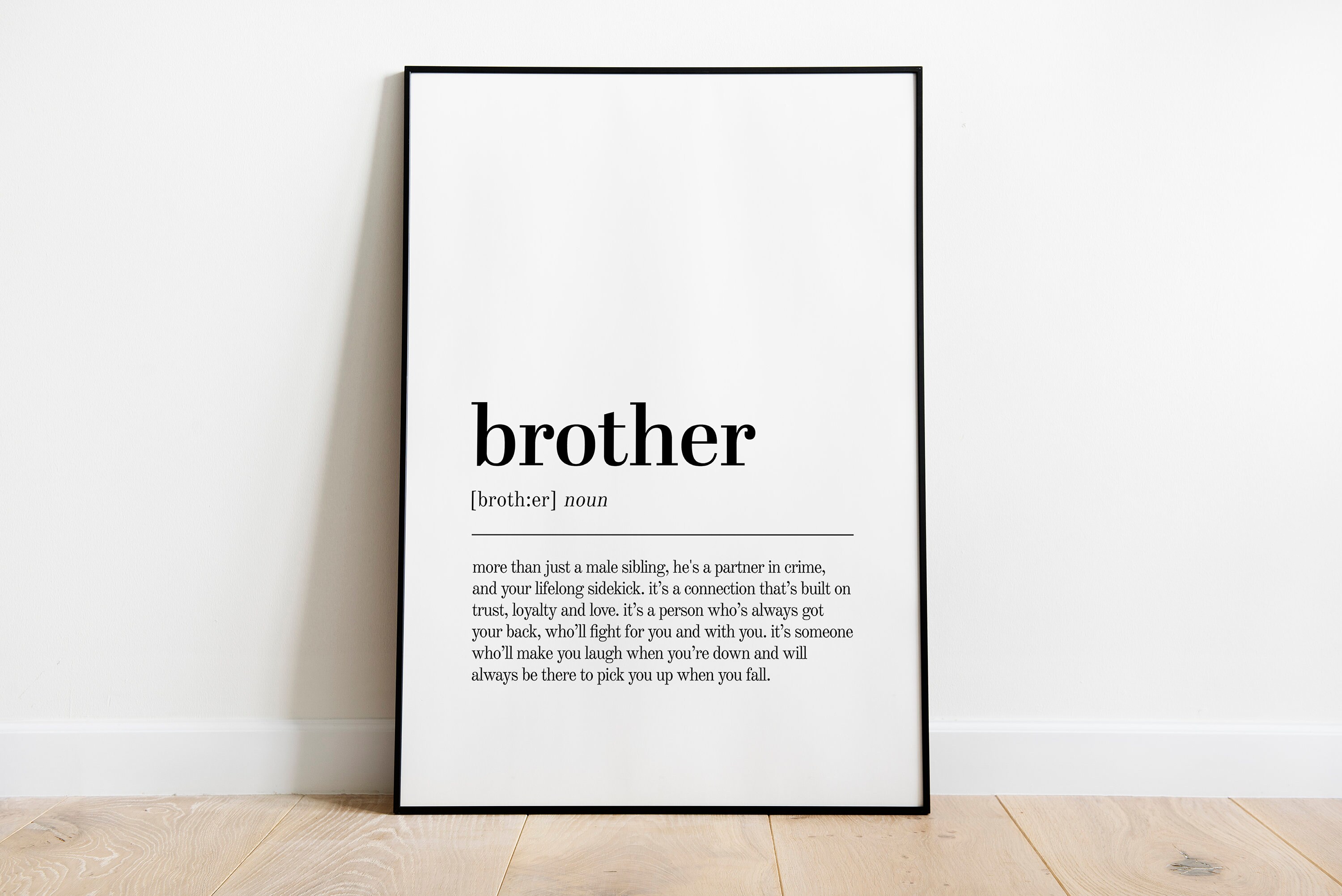 Brother Discraption Brother Definition Print, Unique Gift Poster, Brother Inspirational ...
