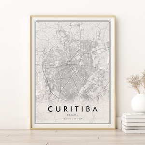 Curitiba Brasilien Karte Poster, Brasilien Curitiba Karte Poster, Brasilien Karte Geschenk, digitales Design minimalistische Kunst, Geschenke für sie, Instant Download