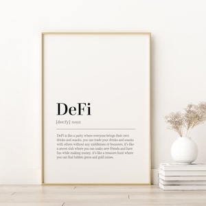 DeFi Definition Print, DeFi Dictionary Print, Birthday Gift Idea, Gifts For Him, DeFi Printable Wall Art, DeFi Digital Download