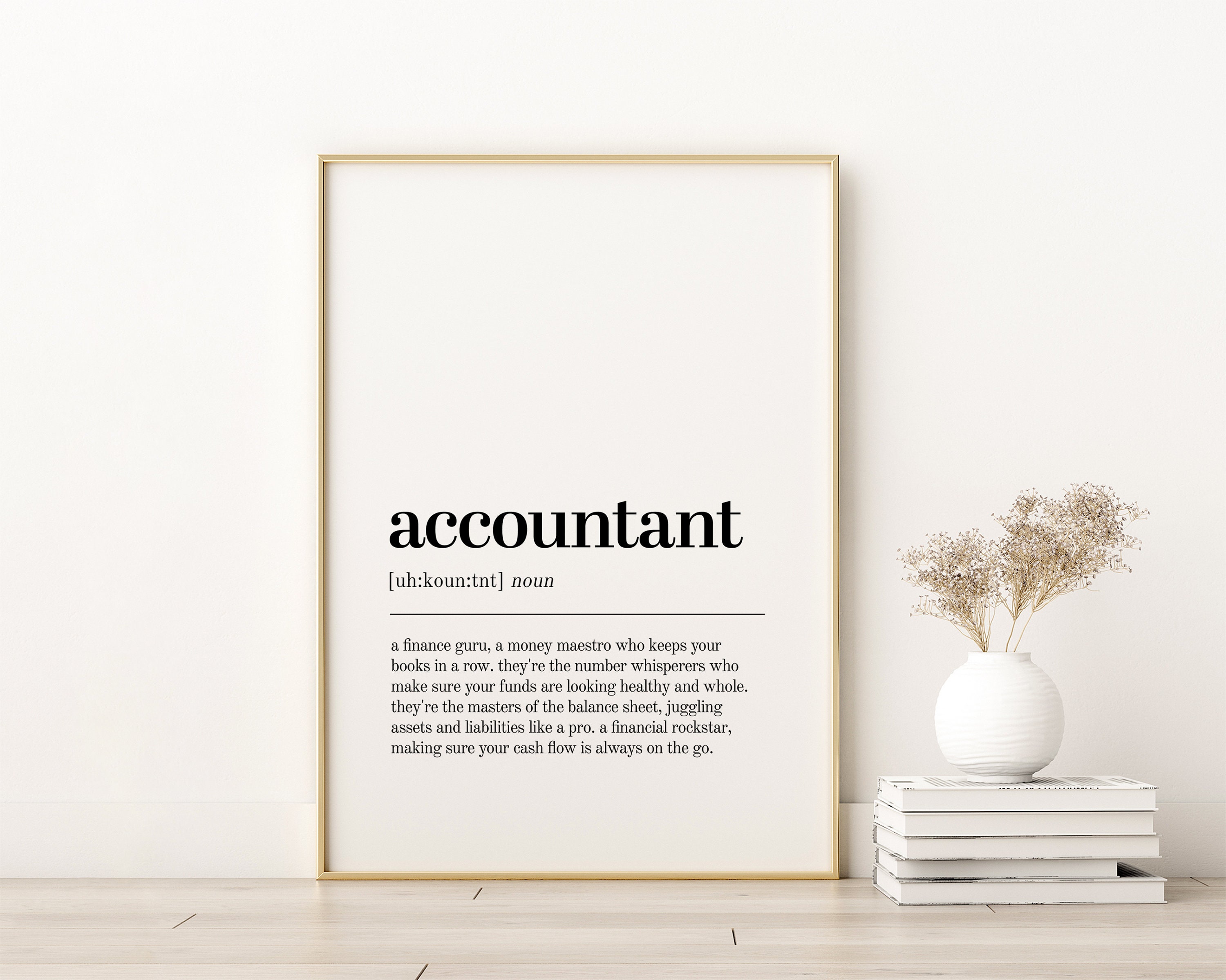 Accountant Definition Print, Accountant Minimalist Print Modern Wall ...