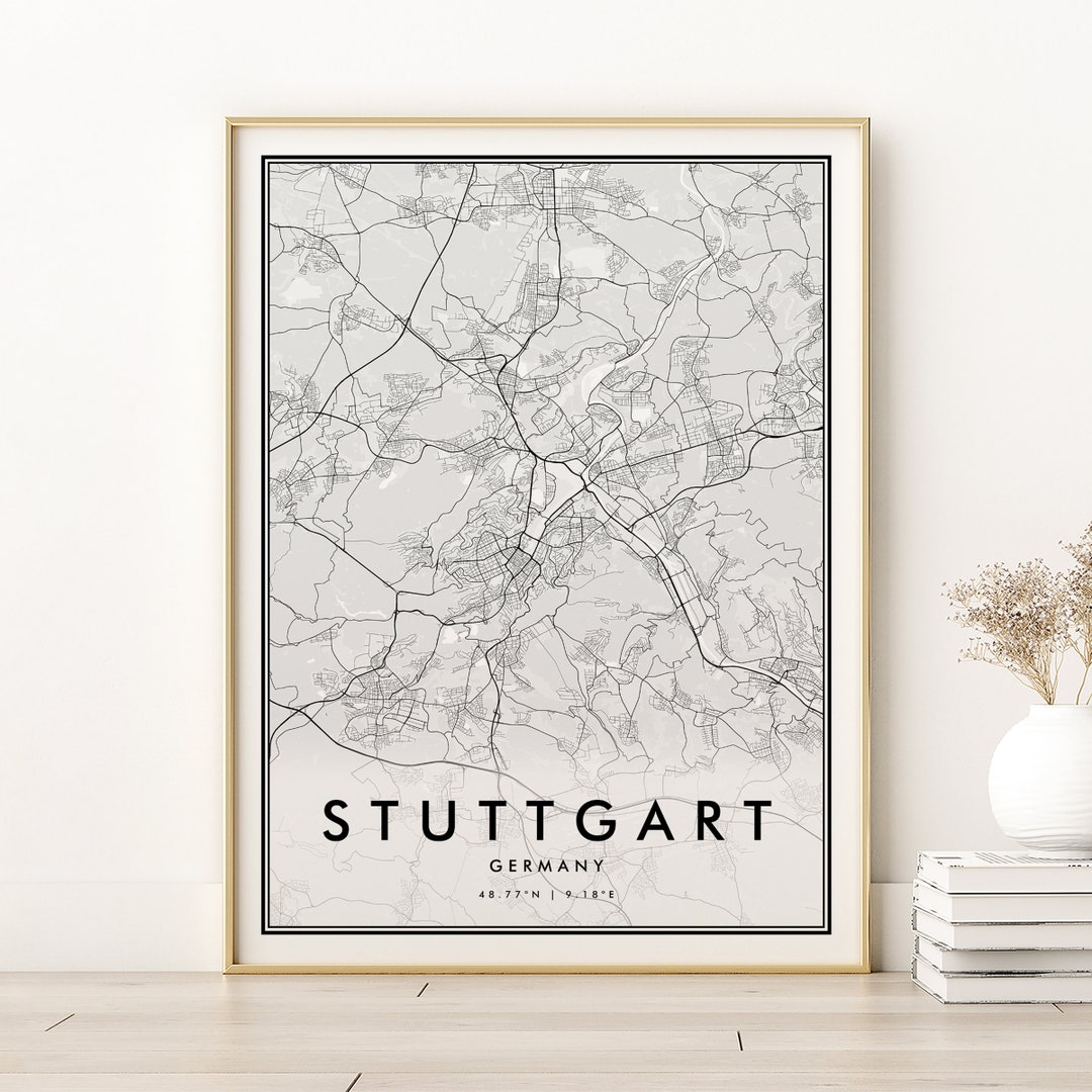 Stuttgart Map Print, Stuttgart City Map, Stuttgart Germany Printable ...