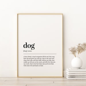 Dog Definition Print, Dog Dictionary Print, Birthday Gift Idea, Gifts For Him, Dog Printable Wall Art, Dog Print Digital Download