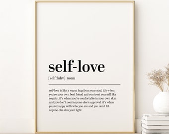 Self-Love Definition Print, Self Love Office Definition Print, Unique Gift Idea, Gifts For Her, Self Love Dictionary Print, Instant Download