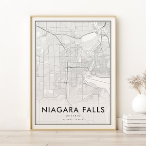 Niagara Falls Map Print, Niagara Falls Falls Ontona Town Karte Poster, Niagara Falls Stadtplan, minimalistische Straßen Karten und Drucke, Digital Prints