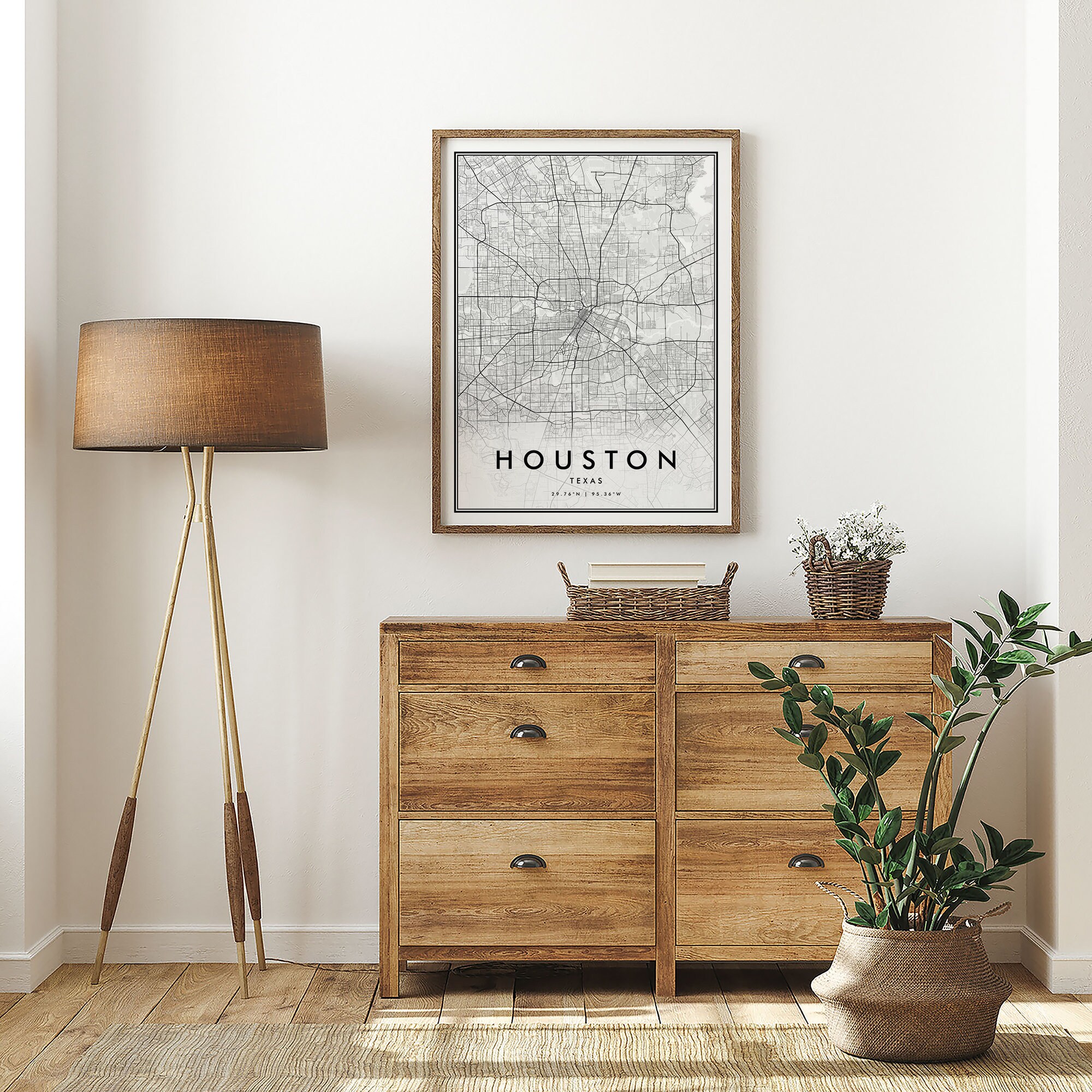 Houston Map Print, Houston City Map, Houston Texas State Map Wall Art ...