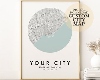 Digital Download Custom City Map, Custom City Map Print, Custom Map Art,City Map Art Map Download Valentines Day Gift Posters Digital Print