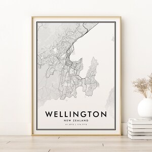 Wellington Karte Drucken, Wellington Neuseeland personalisierte Stadt Karte, Geschenk für den neuen Job, Retro Wellington Stadtplan, Geschenke für sie, sofortdownload
