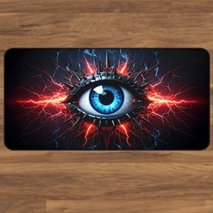 Gothic Eye Gaming Desk Mat – Dark Fantasy Mouse Pad – Gaming Desk Mats – Large Mousepad for PC Setup – Spiked Eye Design, Deskpad