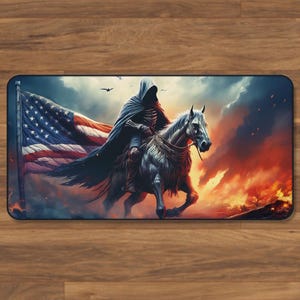 Skull Rider Desk Mats - Gothic Decor for Gamers, Office Accessories, Fantasy Gifts, Gaming Desk Mats, Vintage Style, Mouse Pad, Desk Pads