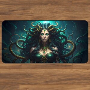 Mystical Medusa Desk Mat, Gaming Mouse Pad, Office Decor, Gaming Desk Mats, Unique Gift for Co-workers, Fantasy Artwork, Gothic Desk Mats