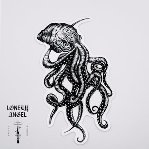 Realistic Octopus Temporary Tattoo: Original Art by Lonely Angel Tattoo Studio