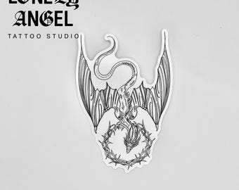 Tatuagem temporária de dragão de fantasia: arte original