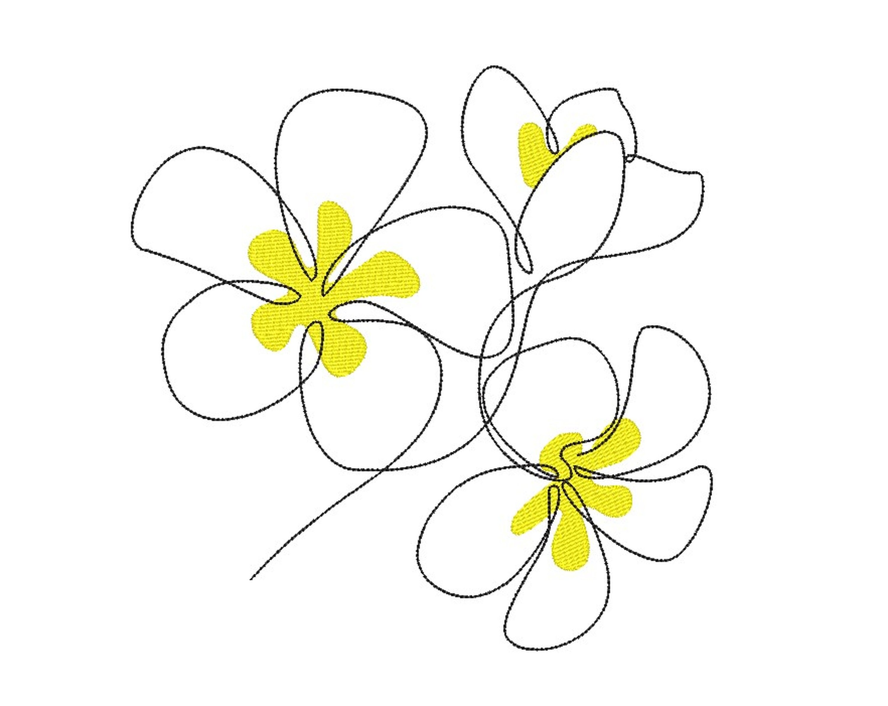 Jasmine machine embroidery design 6 sizes Etsy