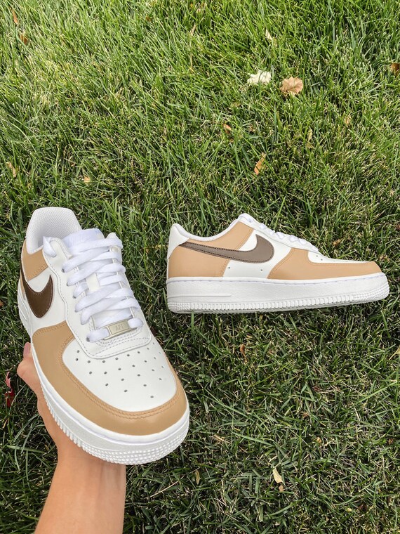 Dark Brown on Beige Nike Air Force 1 | Etsy