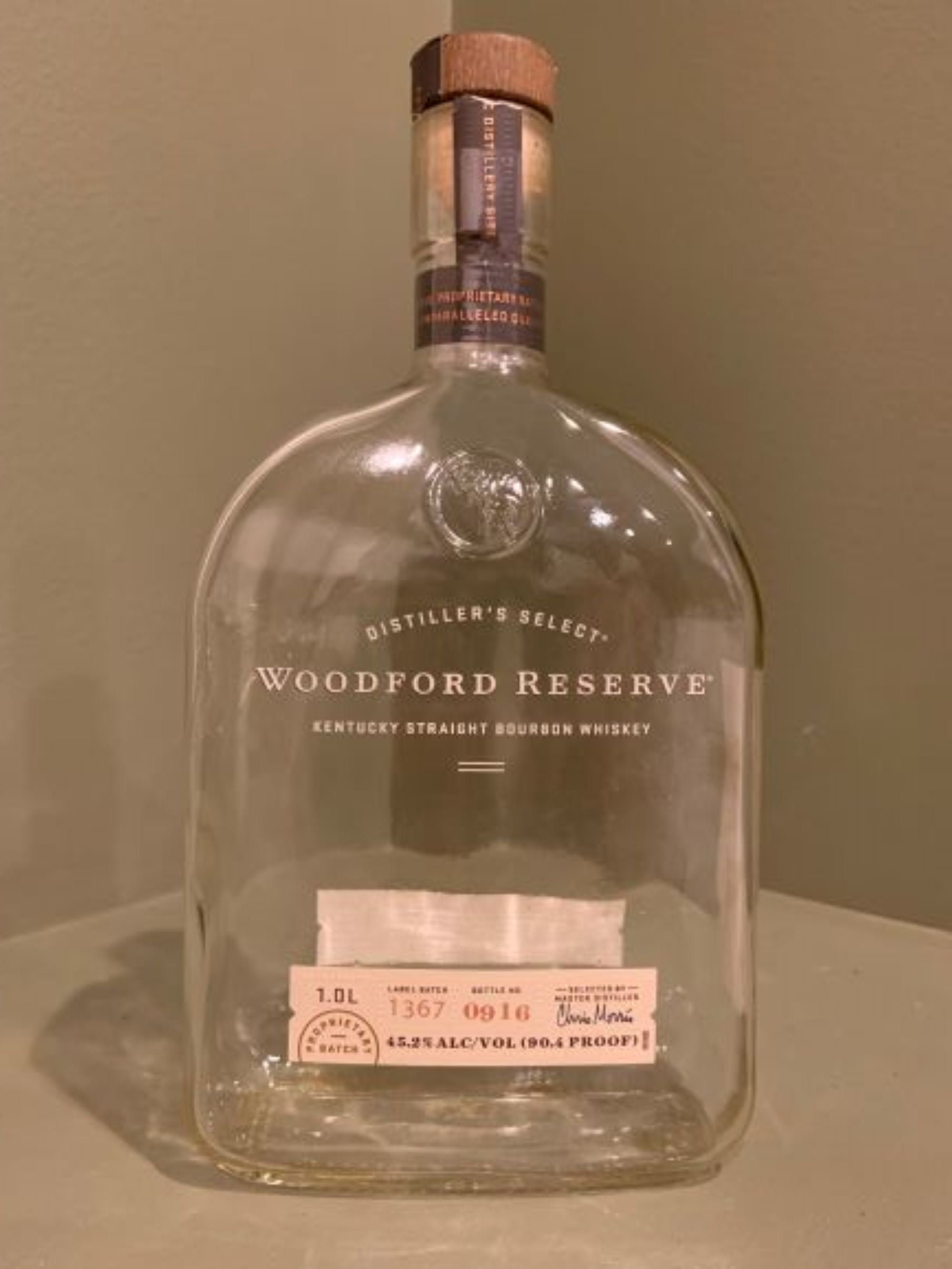 WOODFORD RESERVE Bourbon Empty 1 Liter Bottle Bottle Crafts Etsy