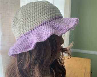 Sombrero Floppy Flower Power Blanco/Morado