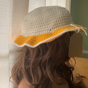 Chapeau Floppy Blanc/Jaune