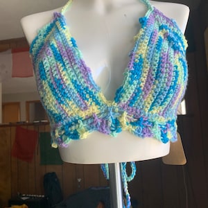 Large - Blue Hues Dewdrop Bralette