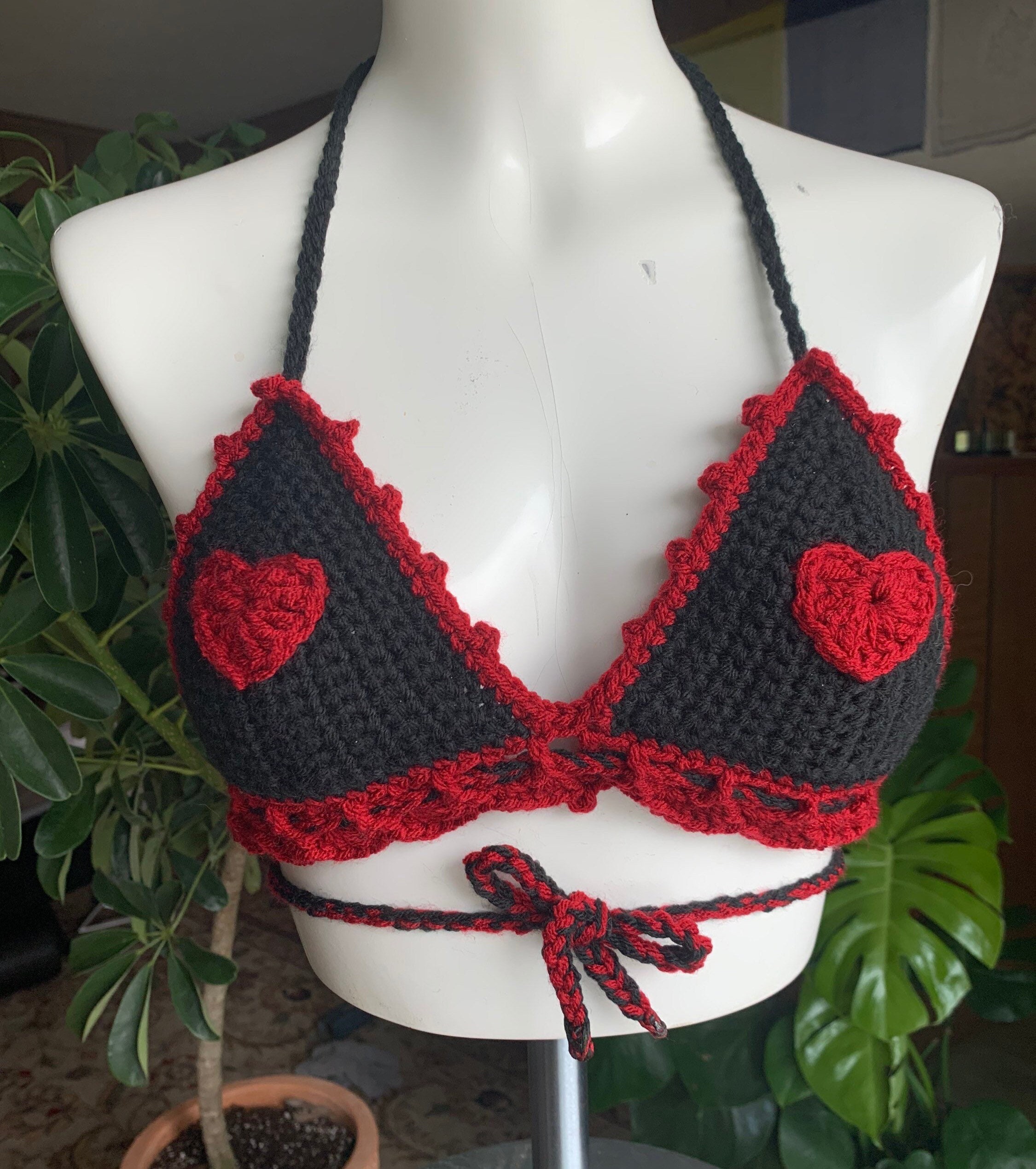 Crochet Heart Bralette Top