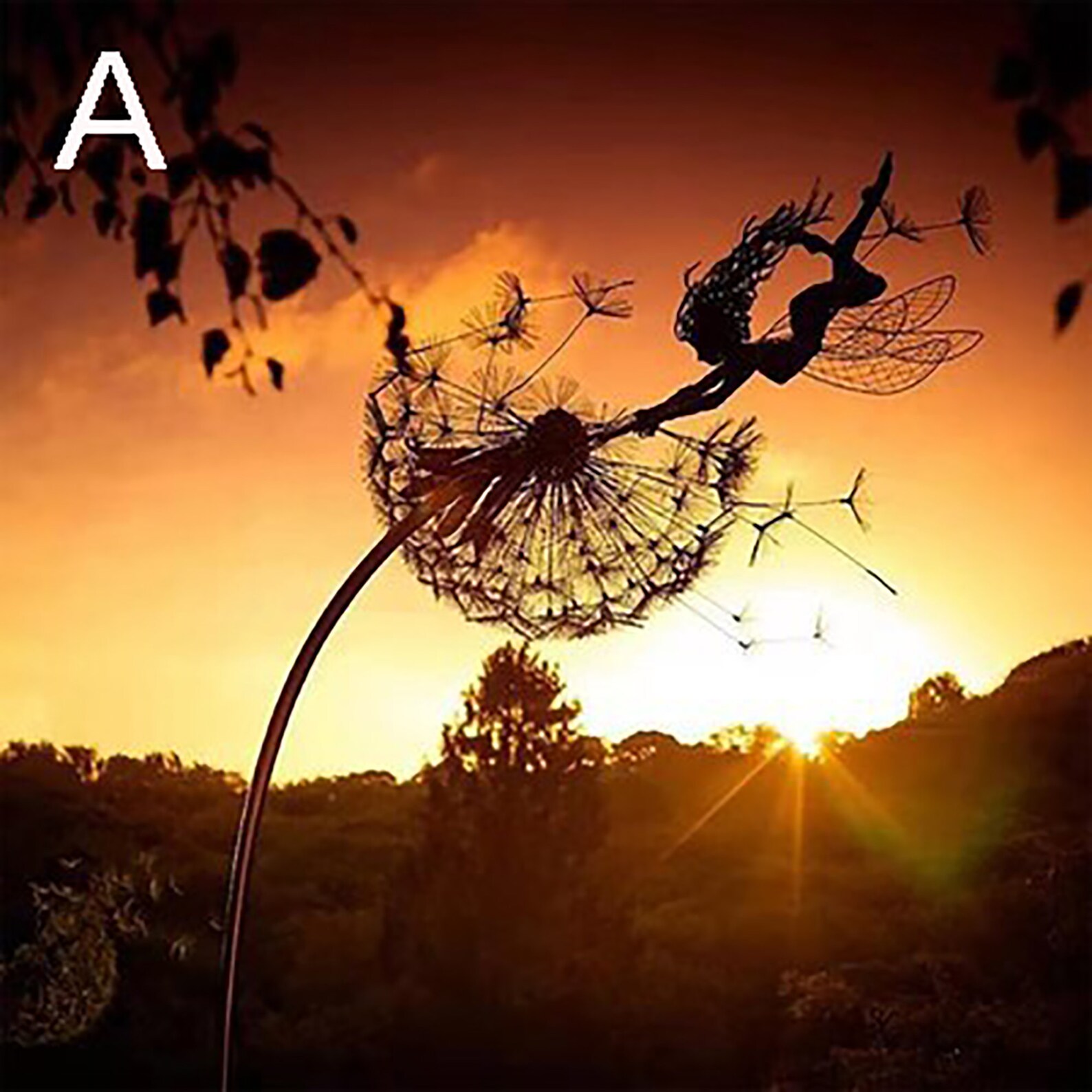 Fairy Dancing With Dandelion Garden Decoration Metal Art Etsy