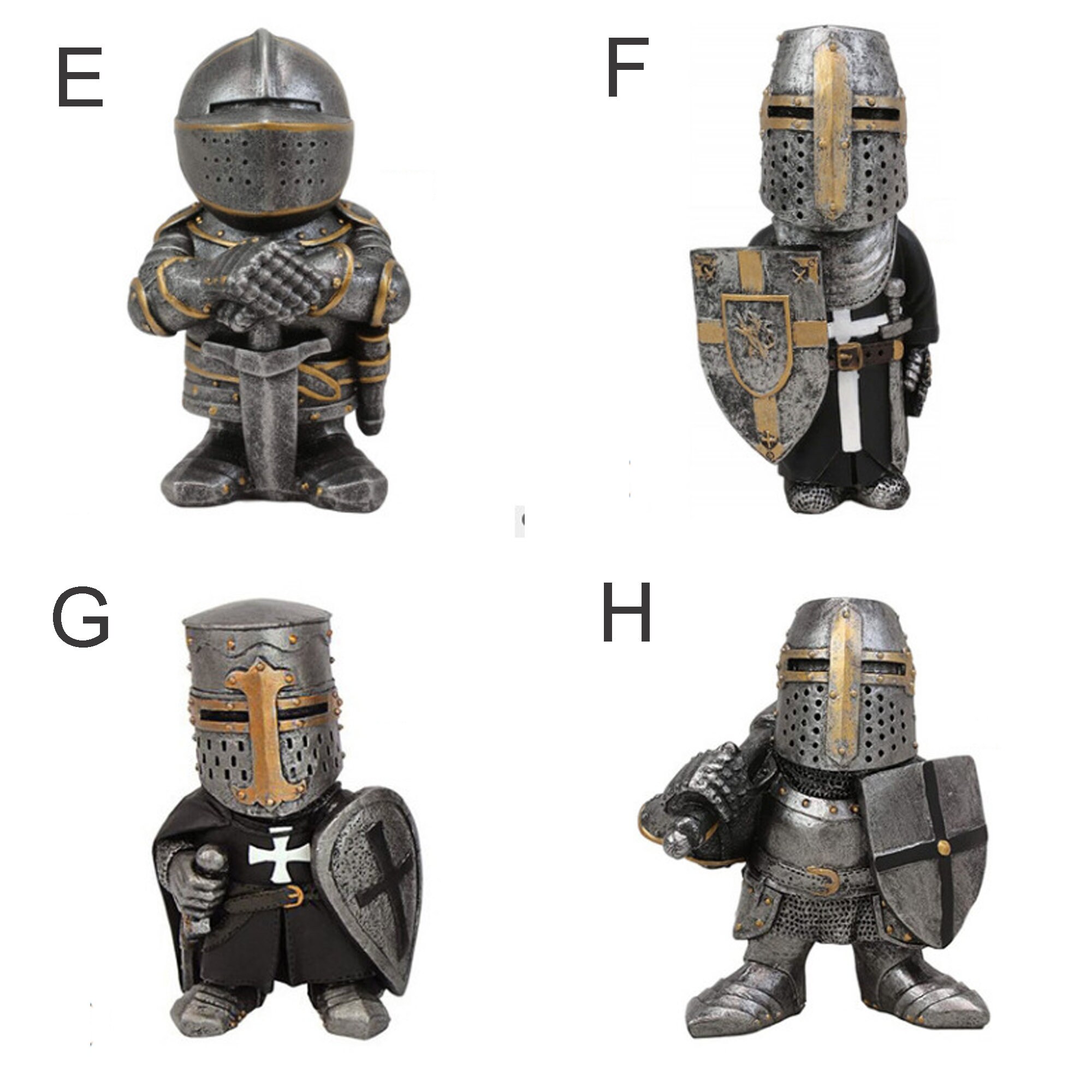 Knight Gnomes Guard Garden Statues Renaissance Cross Templar Etsy