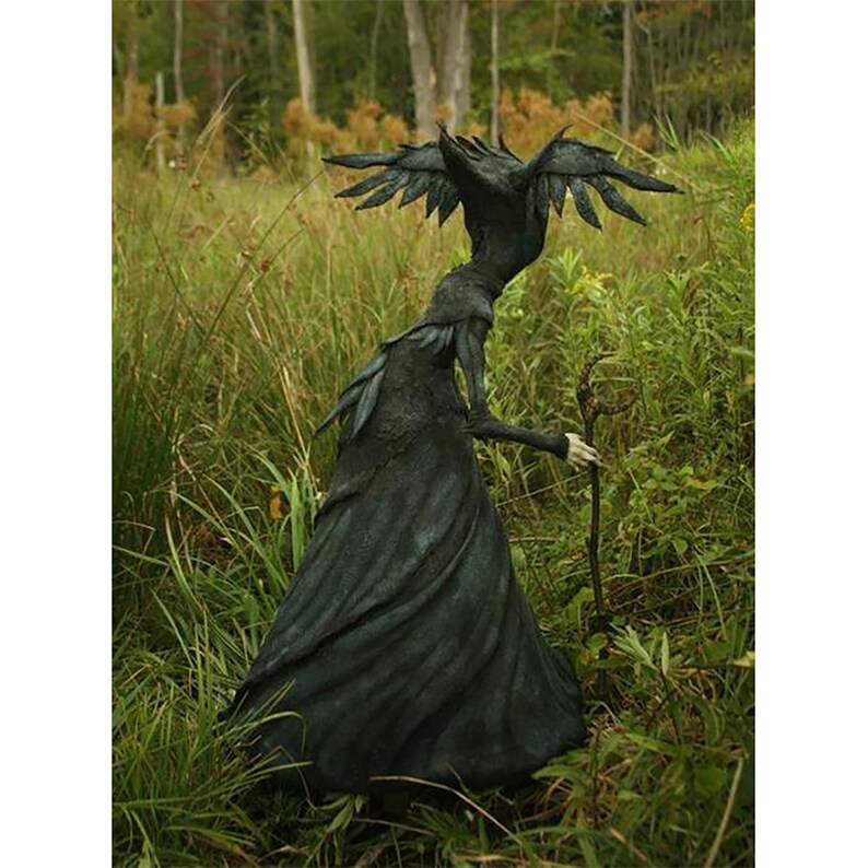 Halloween bruja estatua estatua resina bruja esculturas jardín decoración 