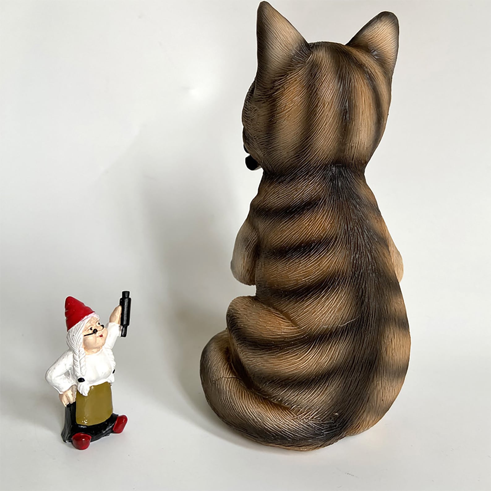 Mischievous Cat Eating Gnome Statues Garden Art for Fall Etsy