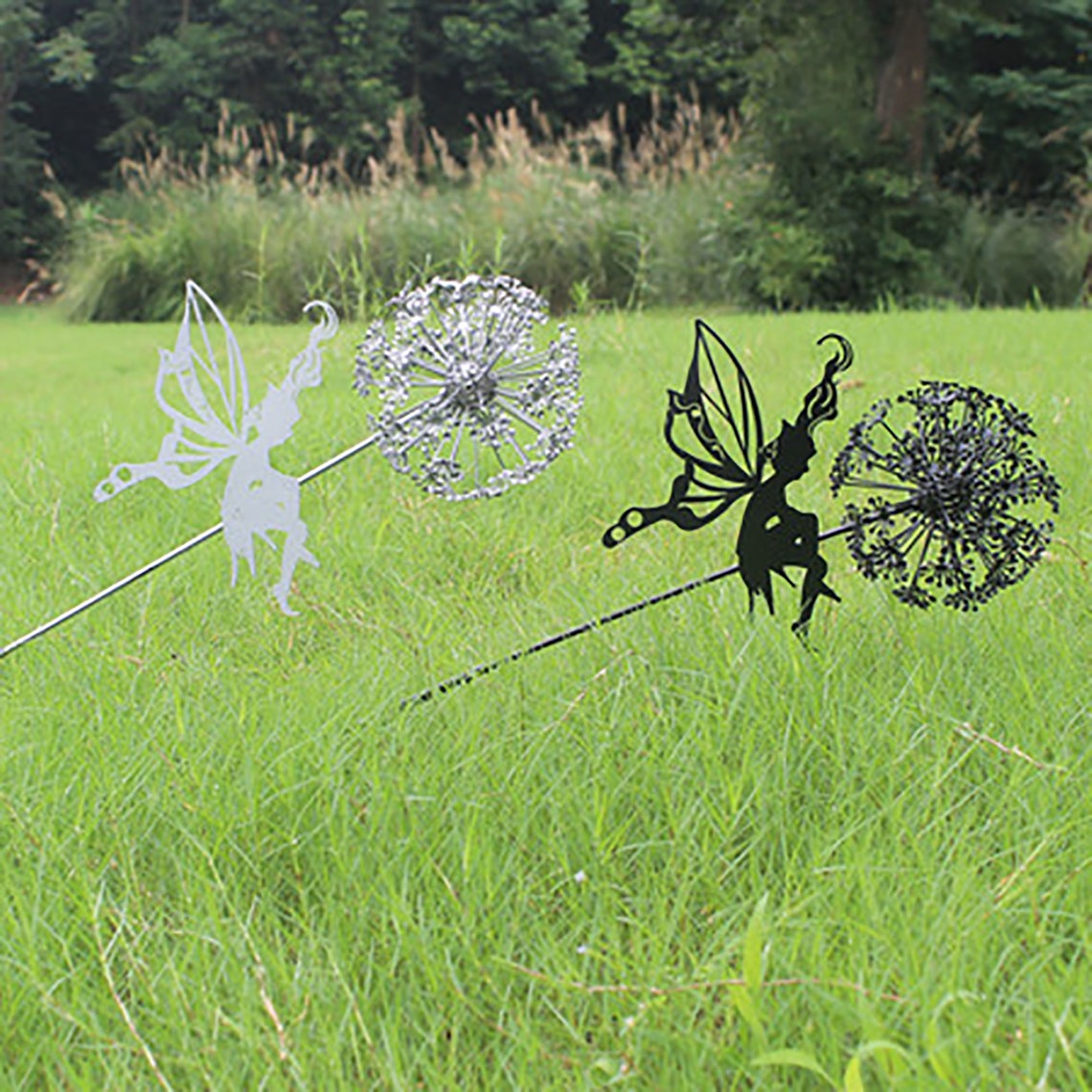 Fairy Dancing With Dandelion Garden Decoration Metal Art Etsy