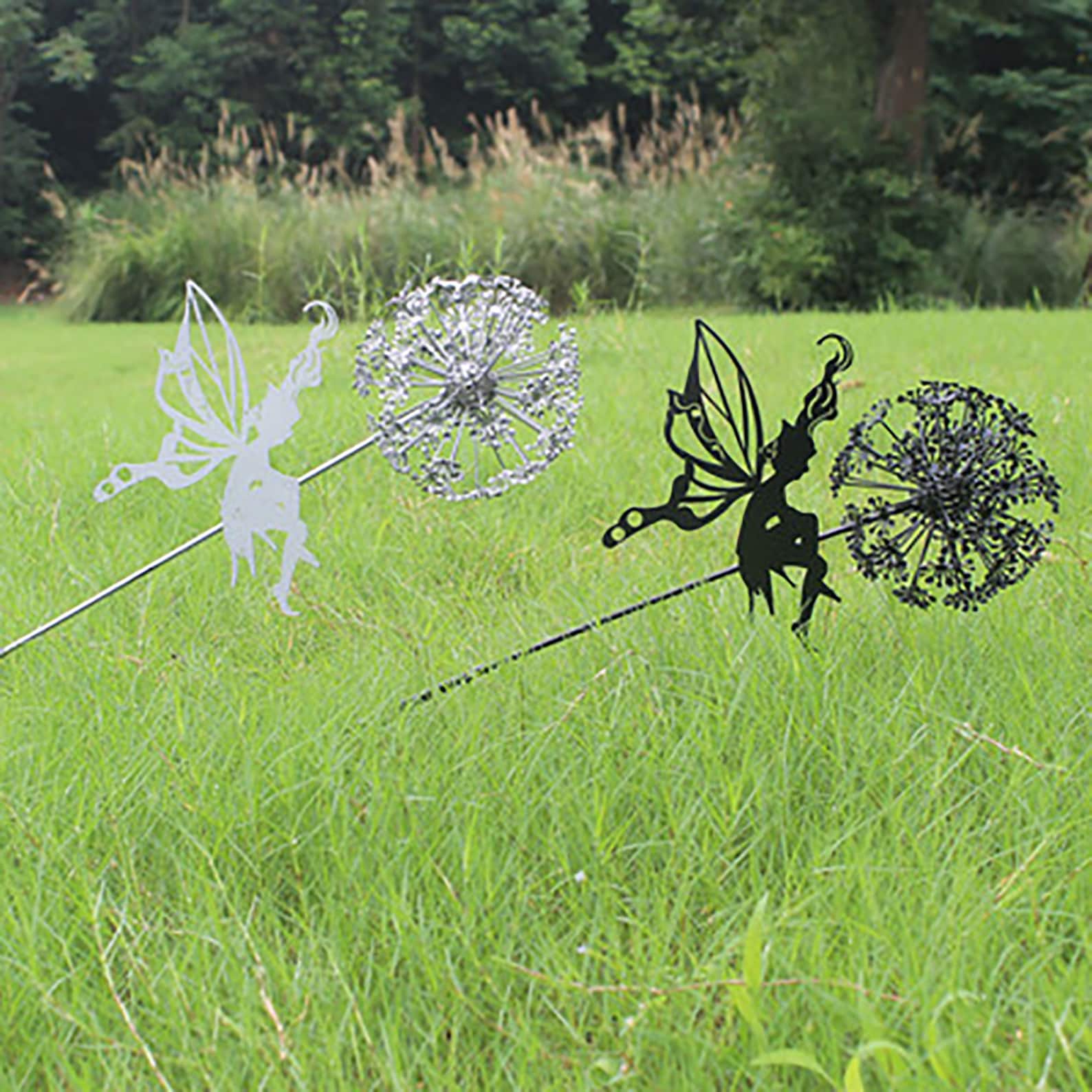 Fairy Dancing With Dandelion Garden Decoration Metal Art | Etsy