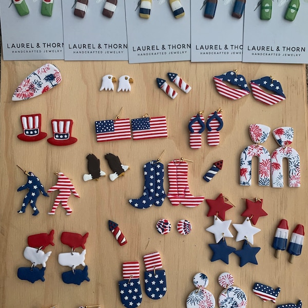 Land of the Free Collection - Polymer Clay Earrings