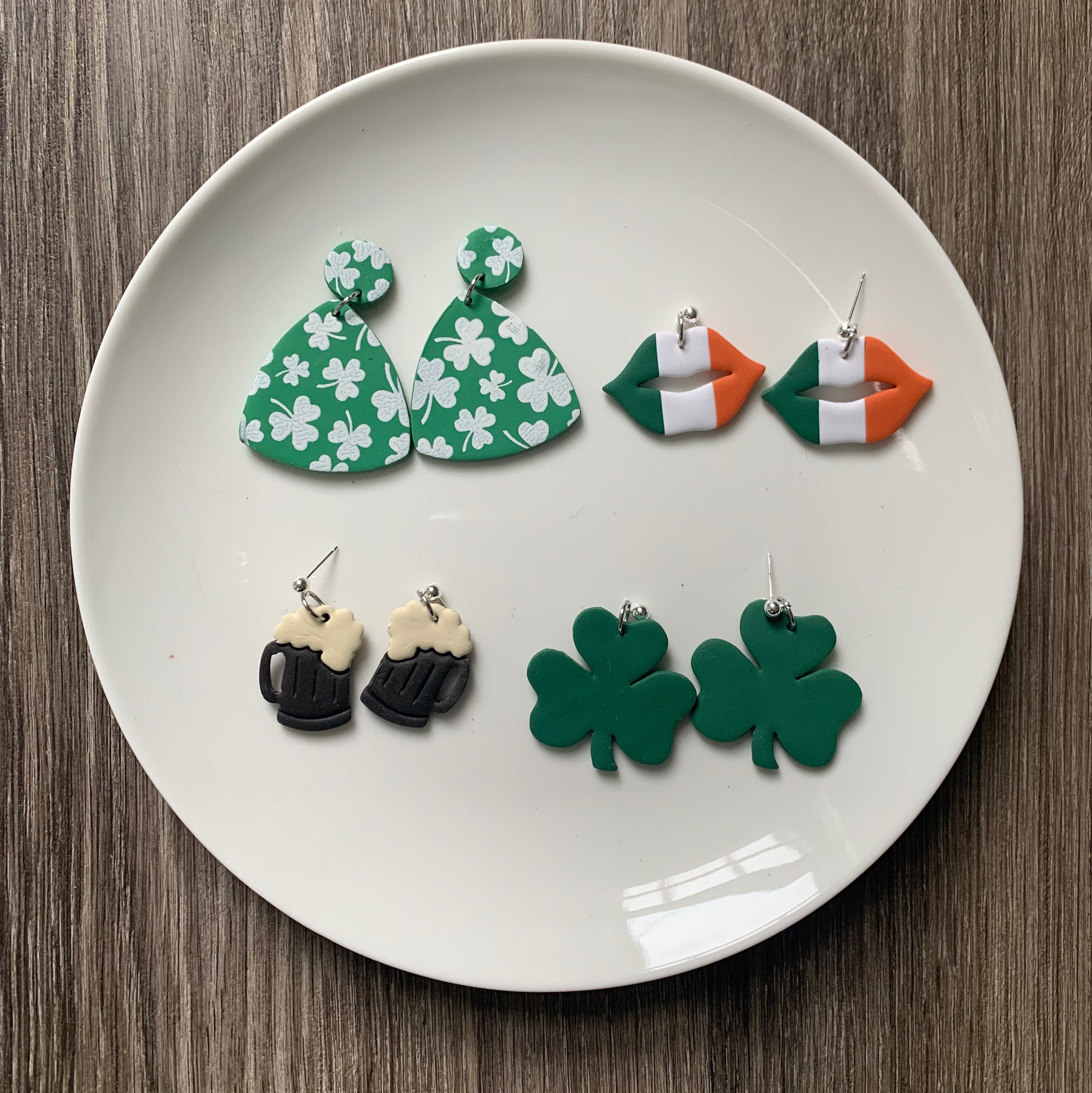 St. Patrick's Day Earrings - Clay Earrings - Jewelry Gifts