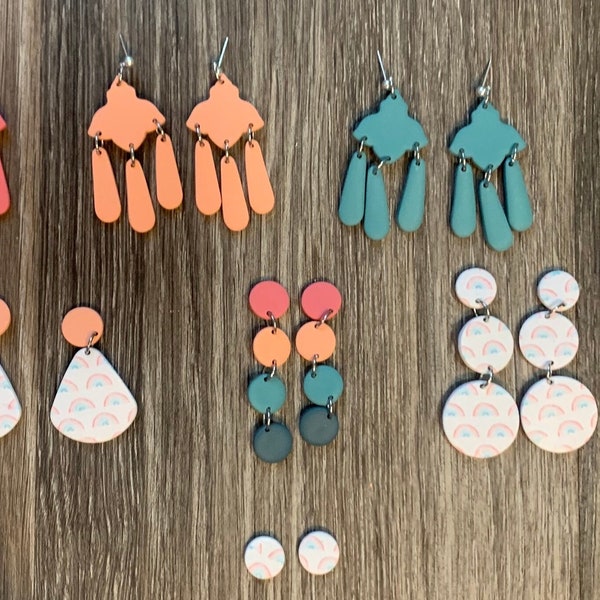 Modest Rainbow Collection - Polymer Clay Earrings