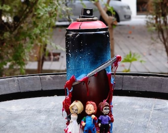 Chucky Action Figure, Original Art Spray Can