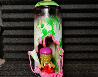 Zombie Action Figure, Original Art Spray Can