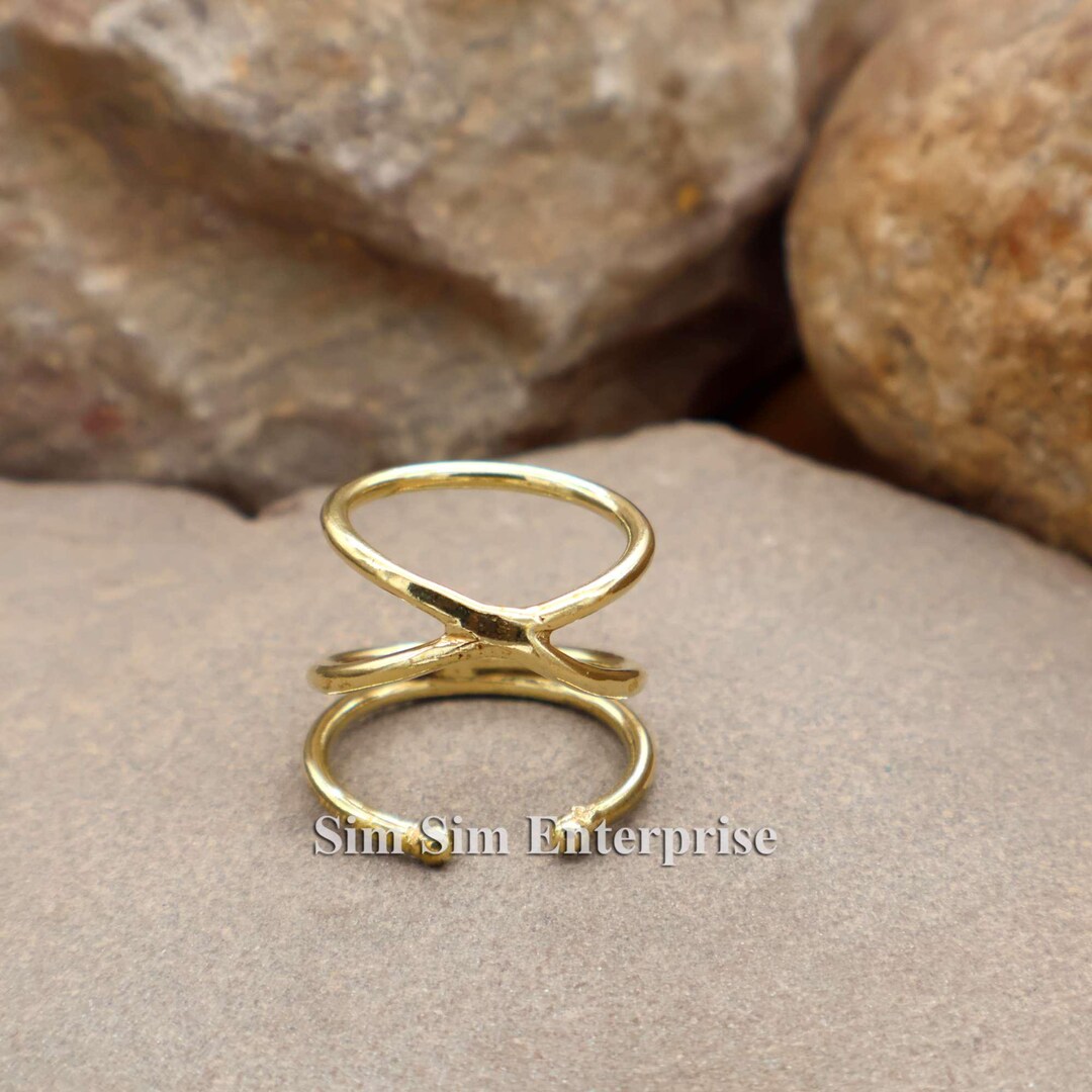 Therapy Rings Soft Brass Adjustable Arthritis Ring for Pain Relief, Open Band Acupressure ...